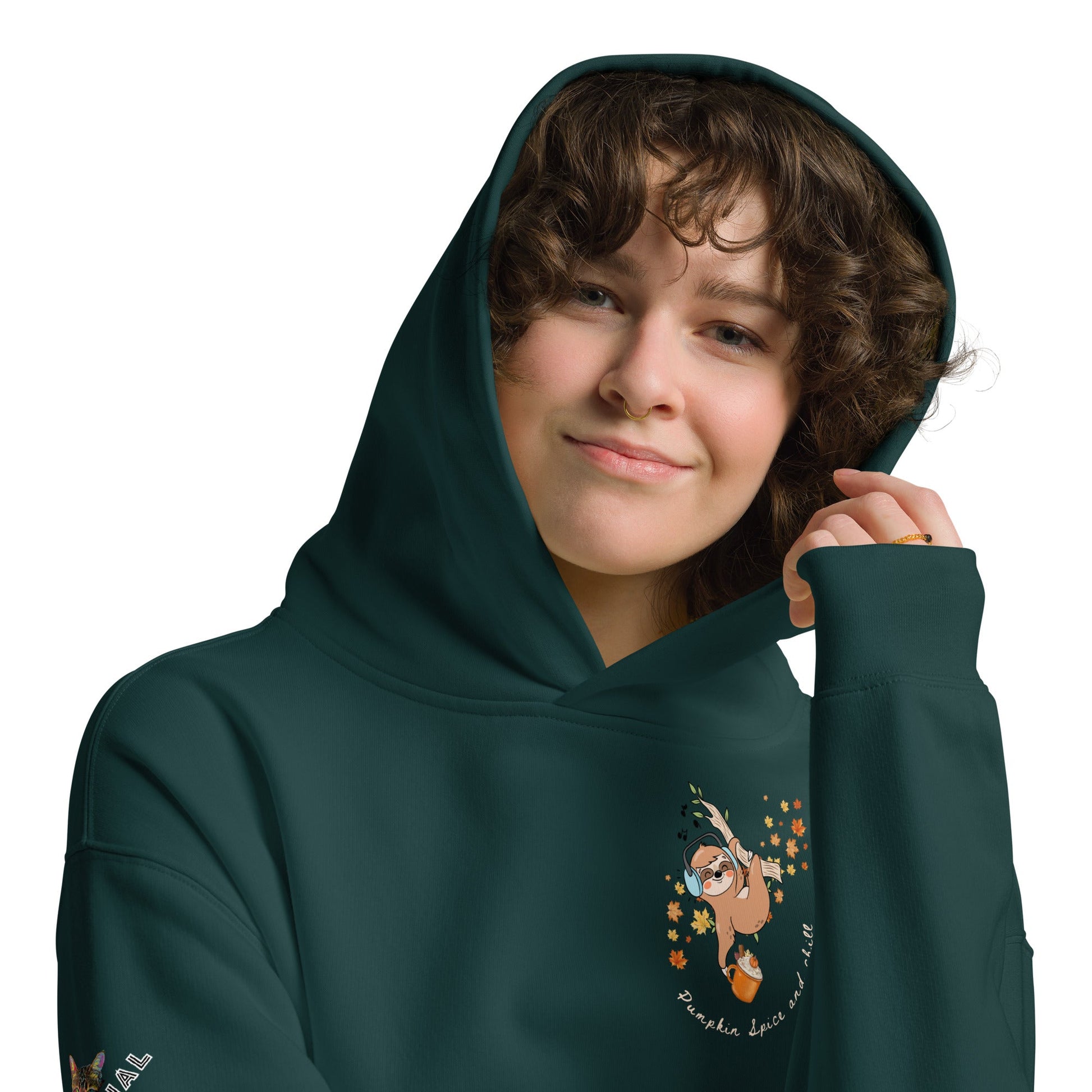 Pumpkin Spice and Chill Unisex Plush Hoodie - My Social Cat Bonafide Boutique LLCPumpkin Spice and Chill Unisex Plush HoodieHooded sweatshirtMy Social Cat Bonafide Boutique LLCBlackSchillhoodie