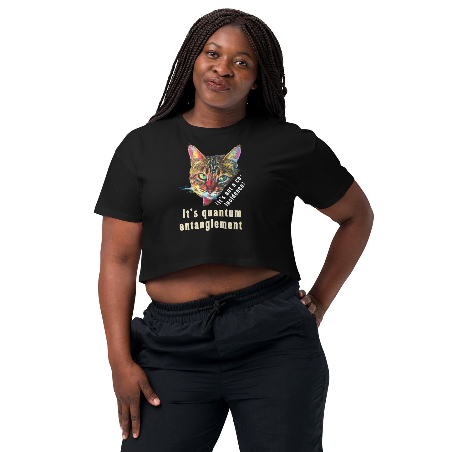Quantum Entanglement Women’s crop top - My Social Cat Bonafide Boutique LLCQuantum Entanglement Women’s crop topcrop topMy Social Cat Bonafide Boutique LLCBlackXScatcrop