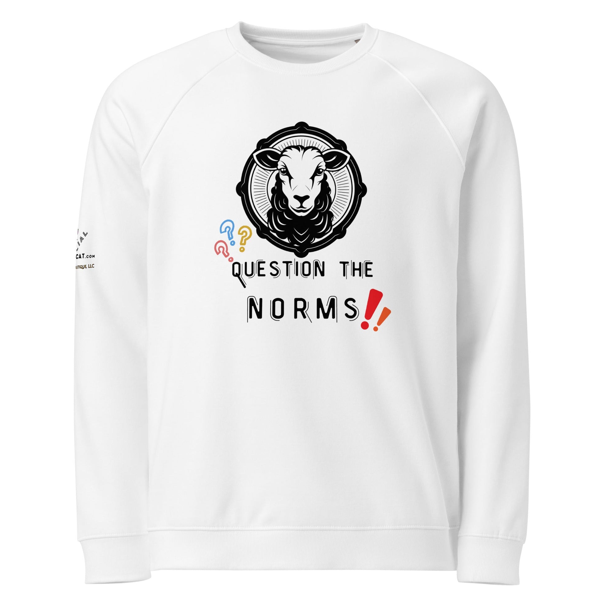 Question the norms Unisex Organic Plush sweatshirt - My Social Cat Bonafide Boutique LLCQuestion the norms Unisex Organic Plush sweatshirtSweatshirtMy Social Cat Bonafide Boutique LLCXSnormspremium