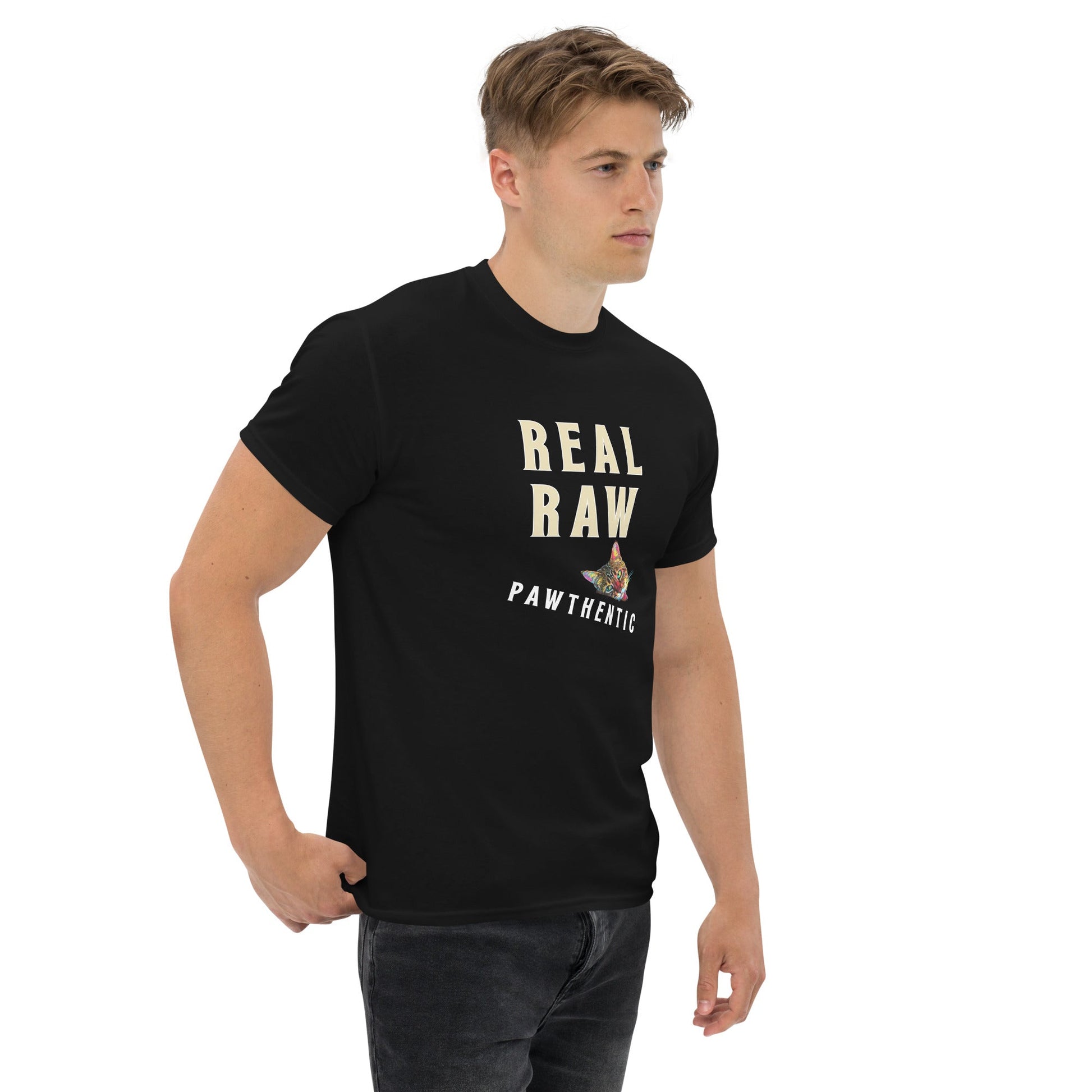 Real Raw Pawthentic Unisex Classic Tee - My Social Cat Bonafide Boutique LLCReal Raw Pawthentic Unisex Classic TeeT-shirtMy Social Cat Bonafide Boutique LLCScatpawthentic