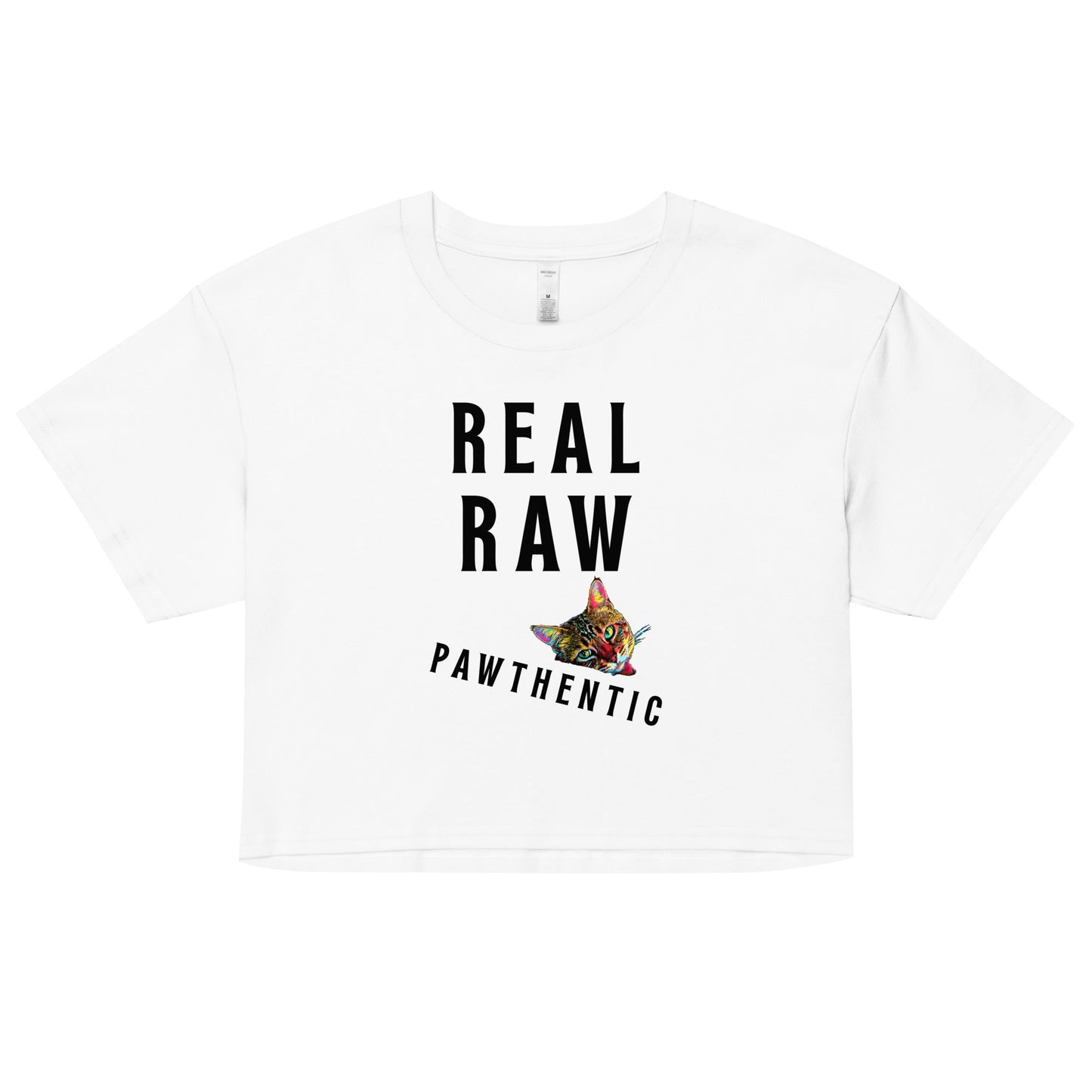 Real Raw Pawthentic Women’s Crop Top - My Social Cat Bonafide Boutique LLCReal Raw Pawthentic Women’s Crop Topcrop topMy Social Cat Bonafide Boutique LLCWhiteXScatcrop