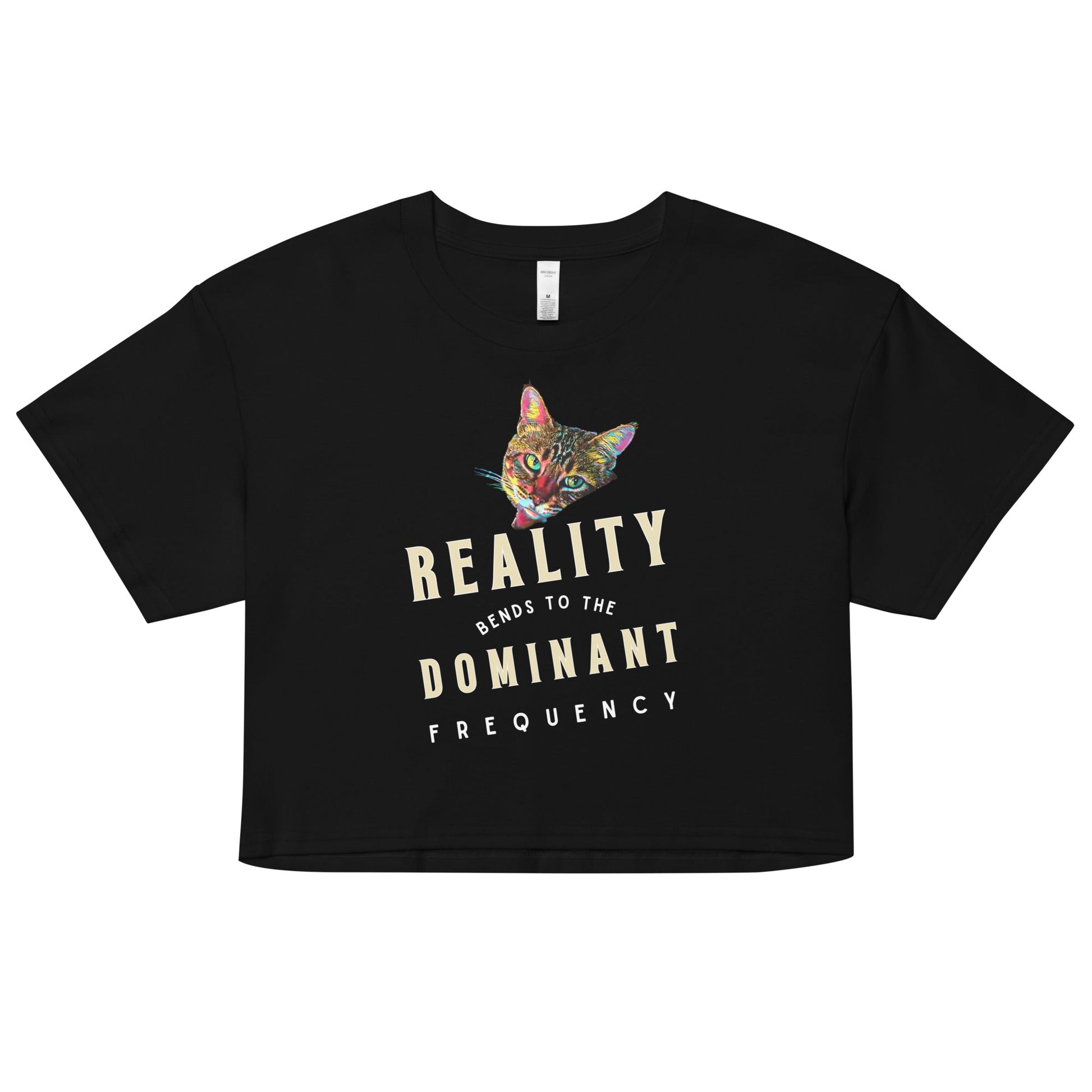 Reality Bends to the Dominant Frequency Women’s Crop Top - My Social Cat Bonafide Boutique LLCReality Bends to the Dominant Frequency Women’s Crop Topcrop topMy Social Cat Bonafide Boutique LLCBlackXSbendscat