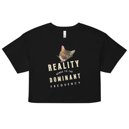 Reality Bends to the Dominant Frequency Women’s Crop Top - My Social Cat Bonafide Boutique LLCReality Bends to the Dominant Frequency Women’s Crop Topcrop topMy Social Cat Bonafide Boutique LLCBlackXSbendscat
