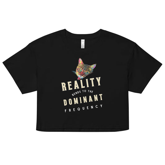 Reality Bends to the Dominant Frequency Women’s Crop Top - My Social Cat Bonafide Boutique LLCReality Bends to the Dominant Frequency Women’s Crop Topcrop topMy Social Cat Bonafide Boutique LLCBlackXSbendscat