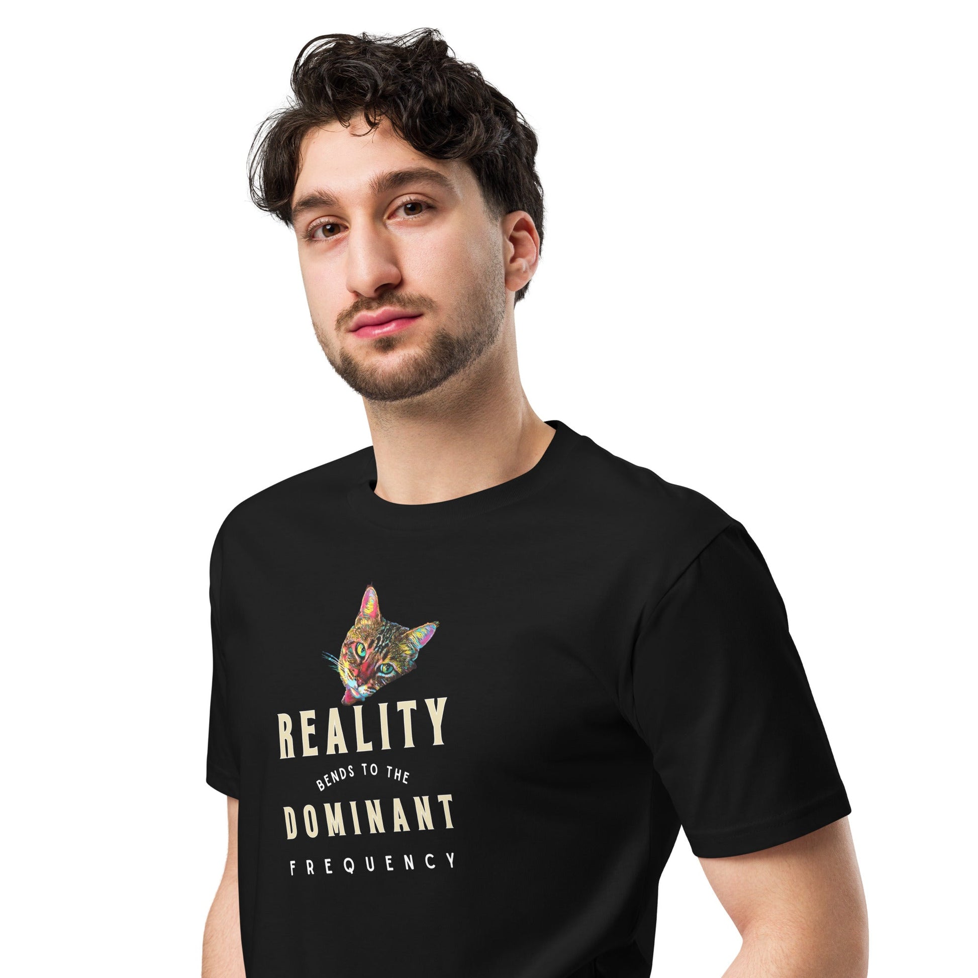 Reality Bends Unisex Premium Tee - My Social Cat Bonafide Boutique LLCReality Bends Unisex Premium TeeT-shirtMy Social Cat Bonafide Boutique LLCSbendscat