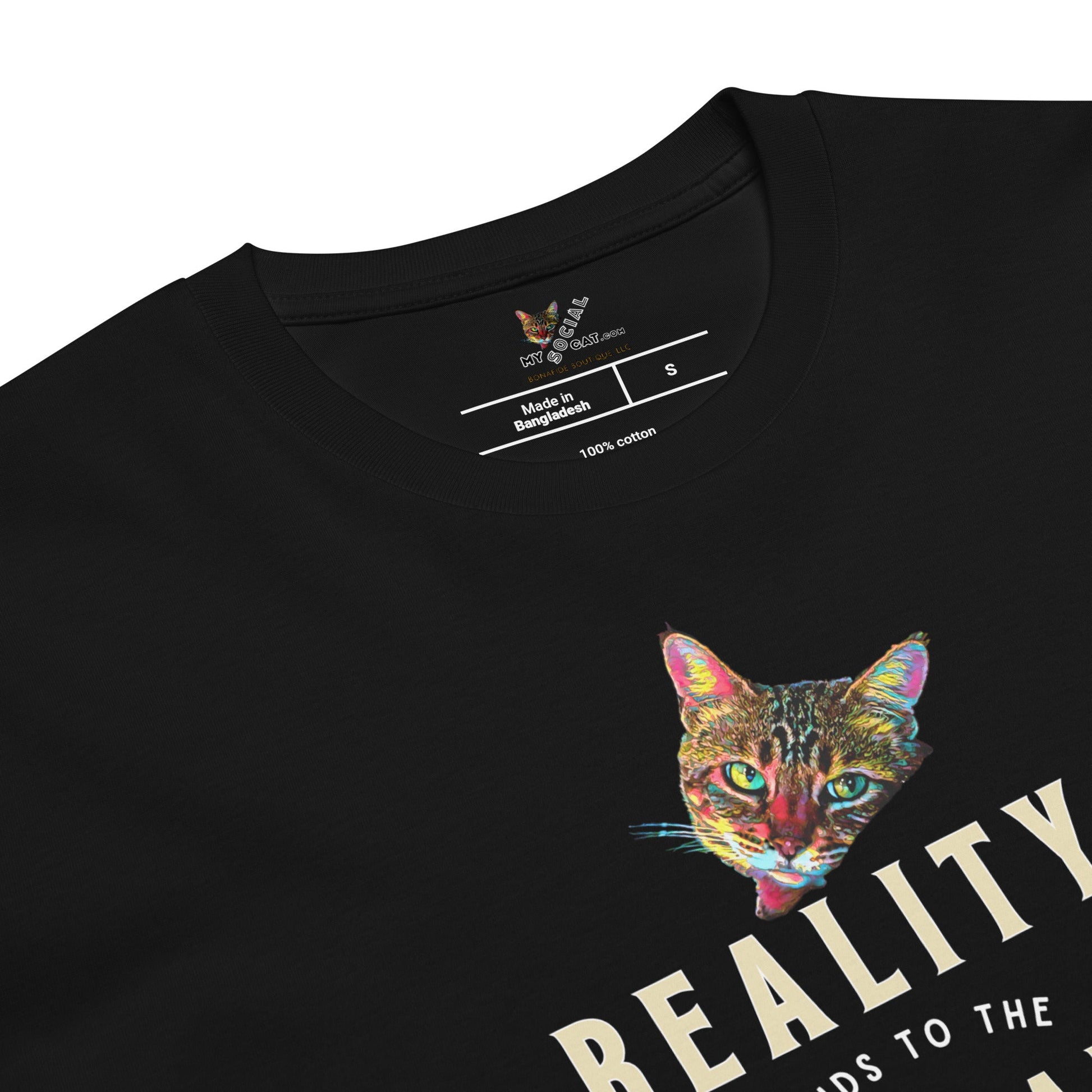 Reality Bends Unisex Premium Tee - My Social Cat Bonafide Boutique LLCReality Bends Unisex Premium TeeT-shirtMy Social Cat Bonafide Boutique LLCSbendscat
