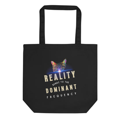 Reality Bendz to Dominant Frequency Eco Organic Cotton Tote Bag- My Social Cat Bonafide Boutique LLC 