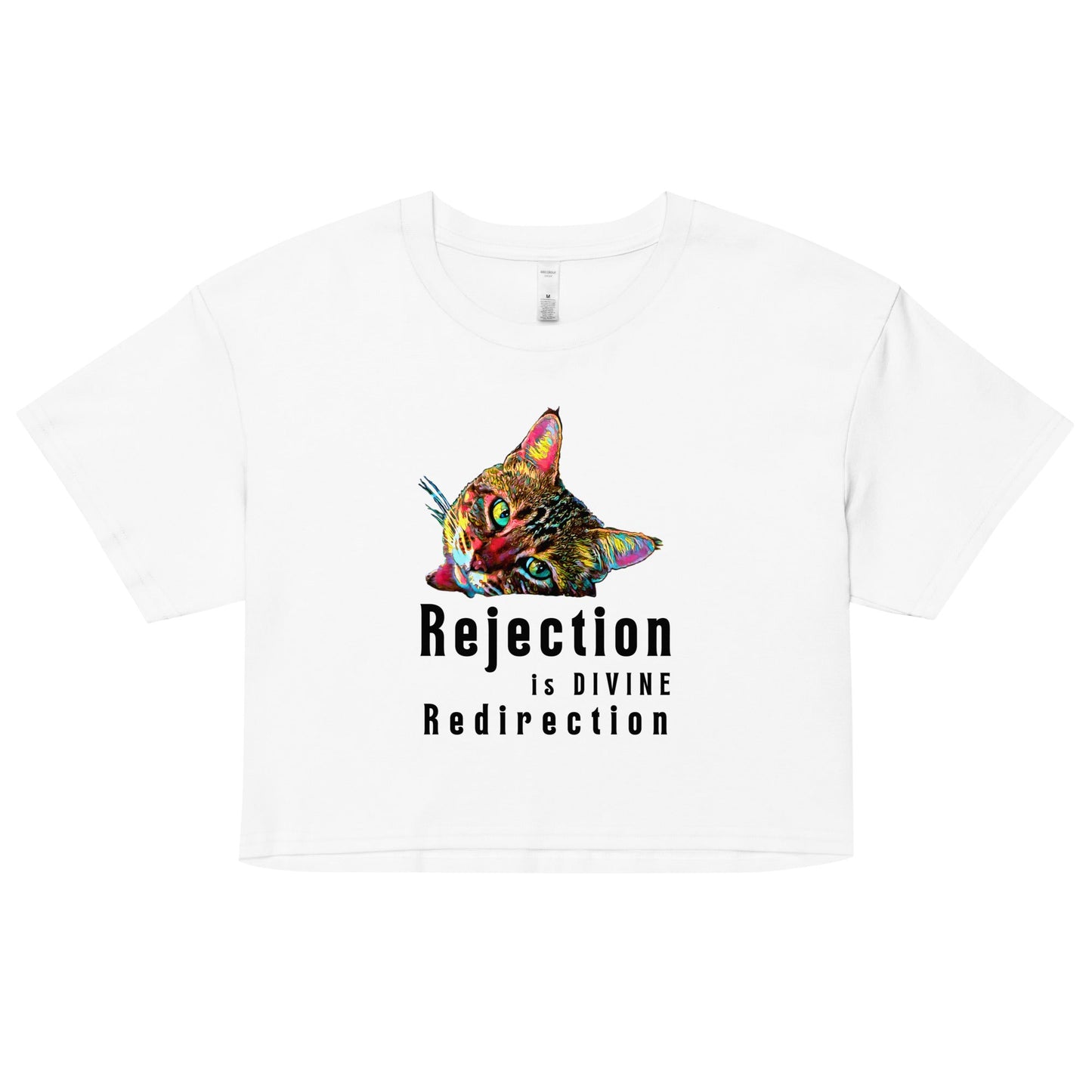 Rejection is Divine Redirection Women’s Crop Top - My Social Cat Bonafide Boutique LLCRejection is Divine Redirection Women’s Crop Topcrop topMy Social Cat Bonafide Boutique LLCWhiteXScatcrop