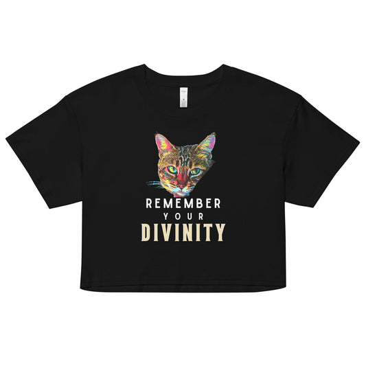 Remember Your Divinity Women’s Crop Top - My Social Cat Bonafide Boutique LLCRemember Your Divinity Women’s Crop Topcrop topMy Social Cat Bonafide Boutique LLCBlackXScatdivinity