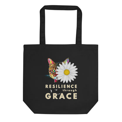 Resilience Through Grace Eco Organic Cotton Tote Bag - My Social Cat Bonafide Boutique LLC 