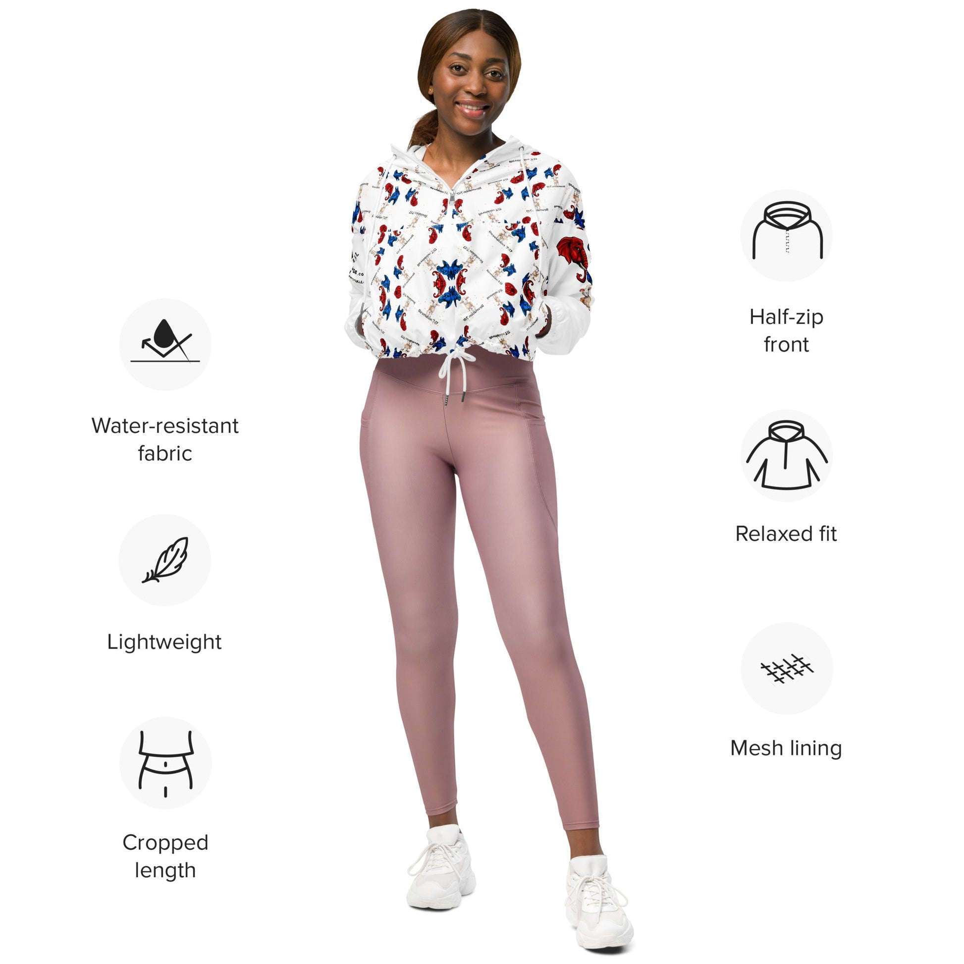 Revelation Women’s Cropped Windbreaker in White - My Social Cat Bonafide Boutique LLCRevelation Women’s Cropped Windbreaker in WhiteWindbreakerMy Social Cat Bonafide Boutique LLCXSallbreaker