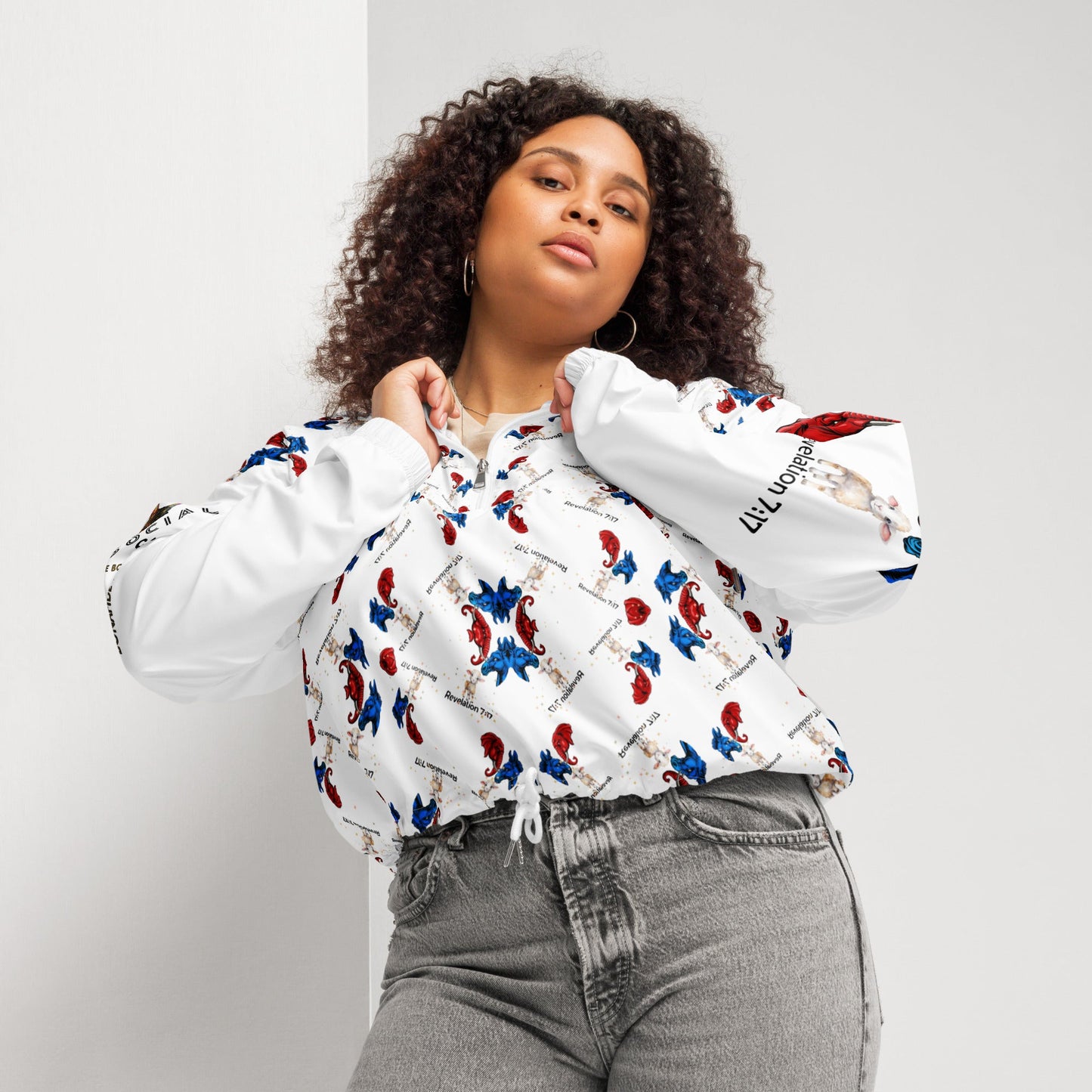 Revelation Women’s Cropped Windbreaker in White - My Social Cat Bonafide Boutique LLCRevelation Women’s Cropped Windbreaker in WhiteWindbreakerMy Social Cat Bonafide Boutique LLCXSallbreaker