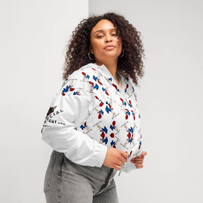 Revelation Women’s Cropped Windbreaker in White - My Social Cat Bonafide Boutique LLCRevelation Women’s Cropped Windbreaker in WhiteWindbreakerMy Social Cat Bonafide Boutique LLCXSallbreaker