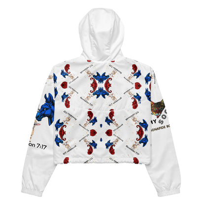 Revelation Women’s Cropped Windbreaker in White - My Social Cat Bonafide Boutique LLCRevelation Women’s Cropped Windbreaker in WhiteWindbreakerMy Social Cat Bonafide Boutique LLCXSallbreaker