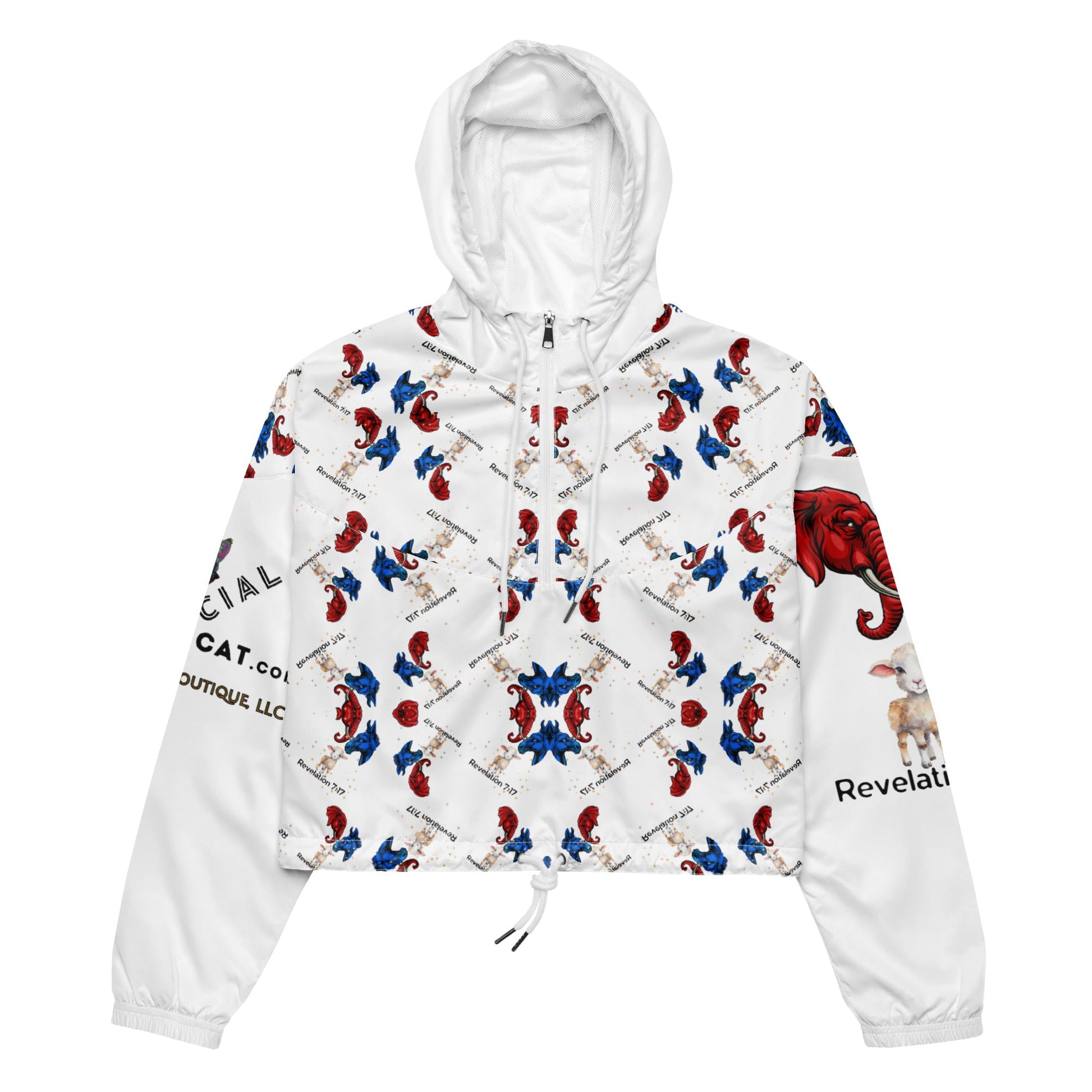 Revelation Women’s Cropped Windbreaker in White - My Social Cat Bonafide Boutique LLCRevelation Women’s Cropped Windbreaker in WhiteWindbreakerMy Social Cat Bonafide Boutique LLCXSallbreaker