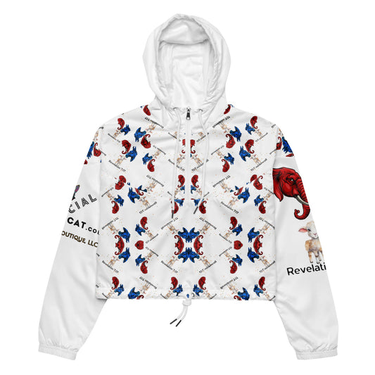 Revelation Women’s Cropped Windbreaker in White - My Social Cat Bonafide Boutique LLCRevelation Women’s Cropped Windbreaker in WhiteWindbreakerMy Social Cat Bonafide Boutique LLCXSallbreaker