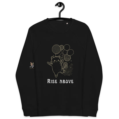 Rise Above Plush Organic Sweatshirt - My Social Cat Bonafide Boutique LLCRise Above Plush Organic SweatshirtSweatshirtMy Social Cat Bonafide Boutique LLCBlackXSaboveplush
