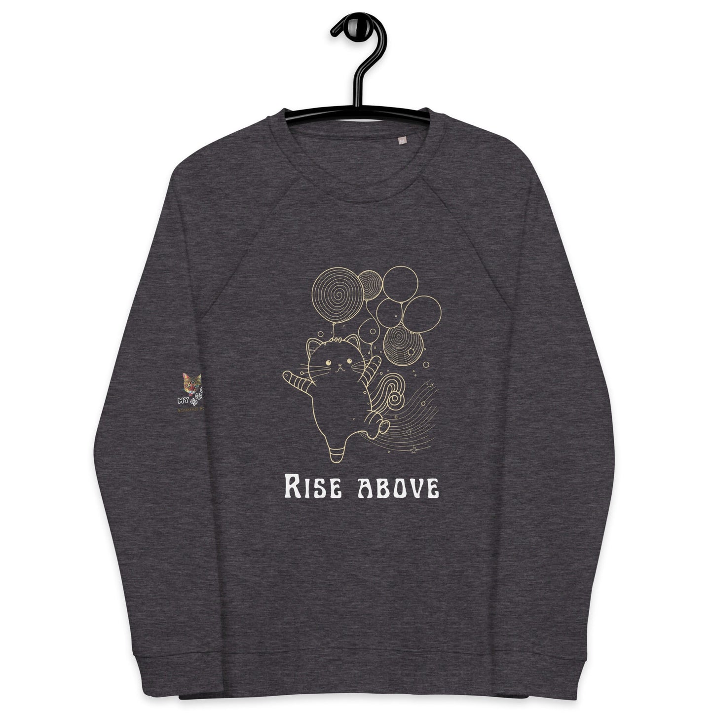 Rise Above Plush Organic Sweatshirt - My Social Cat Bonafide Boutique LLCRise Above Plush Organic SweatshirtSweatshirtMy Social Cat Bonafide Boutique LLCCharcoal MelangeXSaboveplush