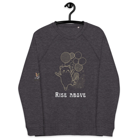Rise Above Plush Organic Sweatshirt - My Social Cat Bonafide Boutique LLCRise Above Plush Organic SweatshirtSweatshirtMy Social Cat Bonafide Boutique LLCCharcoal MelangeXSaboveplush