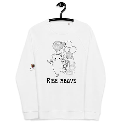 Rise Above Plush Organic Sweatshirt - My Social Cat Bonafide Boutique LLCRise Above Plush Organic SweatshirtSweatshirtMy Social Cat Bonafide Boutique LLCWhiteXSaboveplush