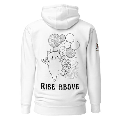 Rise Above Unisex Hoodie - My Social Cat Bonafide Boutique LLCRise Above Unisex HoodieHooded sweatshirtMy Social Cat Bonafide Boutique LLCWhiteSabovehoodie