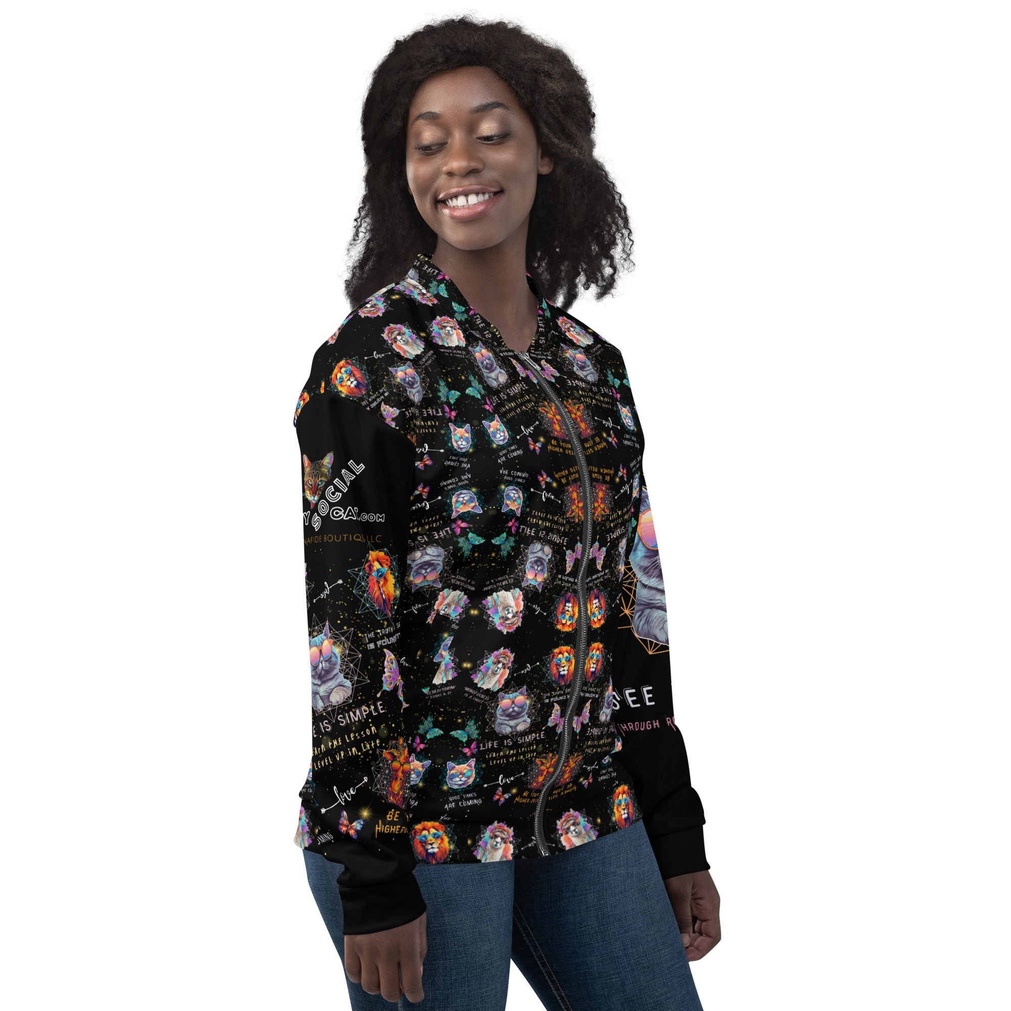 Rose Colored Glasses Unisex Bomber Jacket - My Social Cat