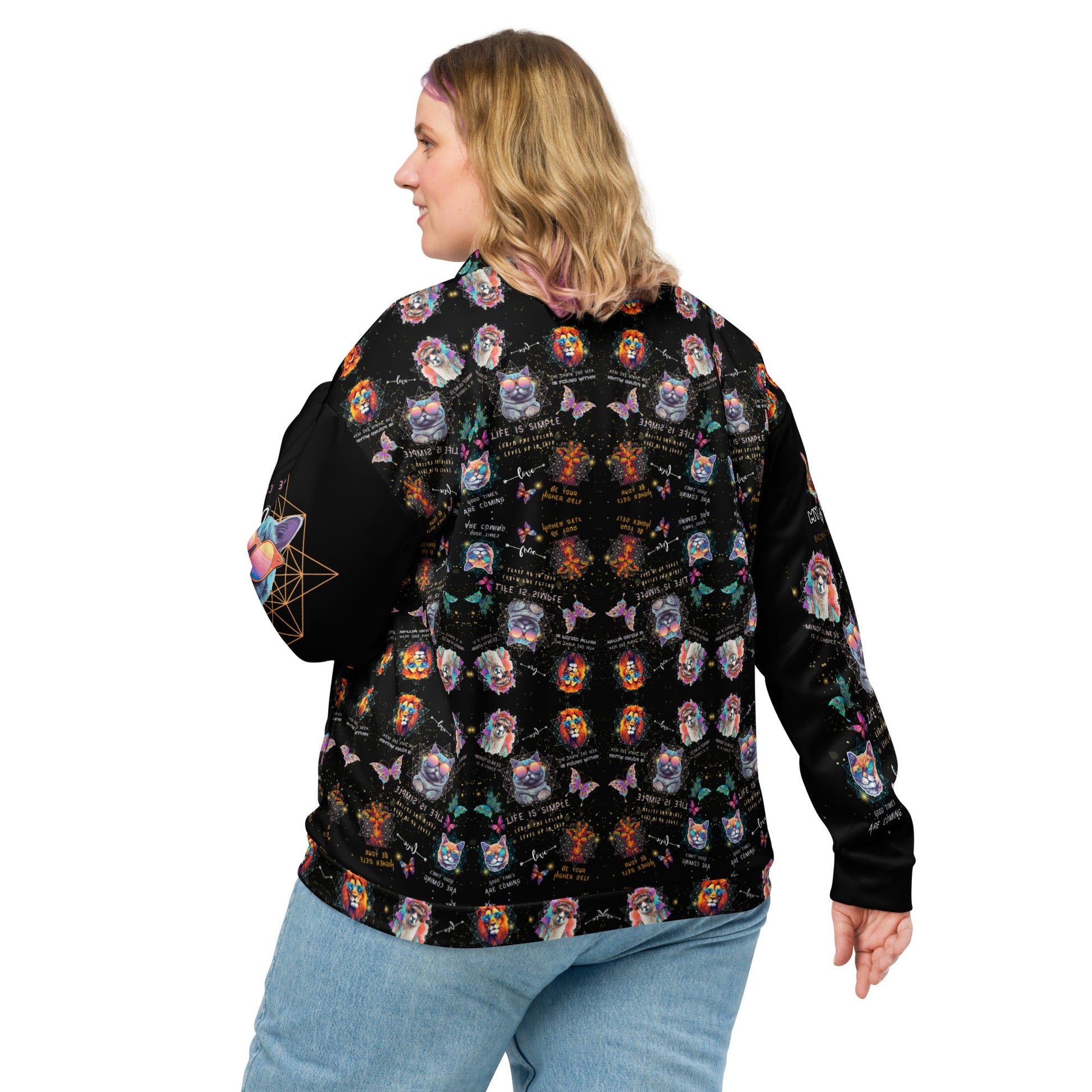 Rose Colored Glasses All Over Print Unisex Bomber Jacket - My Social Cat Bonafide Boutique LLCRose Colored Glasses All Over Print Unisex Bomber JacketBomber JacketMy Social Cat Bonafide Boutique LLCXSbomberjacket