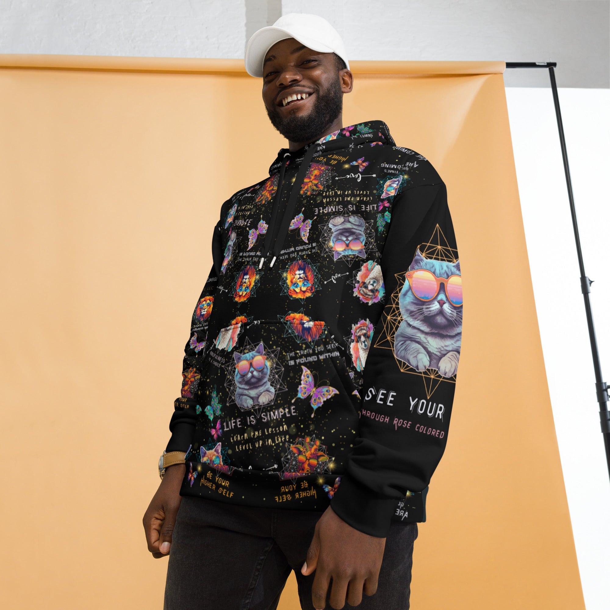 Rose Colored Glasses Unisex Hoodie - My Social Cat Bonafide