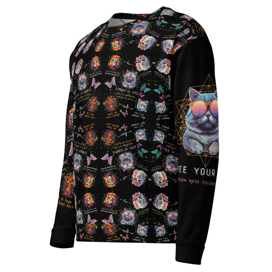 Rose Colored Glasses All Over Print Unisex Sweatshirt - My Social Cat Bonafide Boutique LLCRose Colored Glasses All Over Print Unisex SweatshirtSweatshirtMy Social Cat Bonafide Boutique LLCXScatglasses
