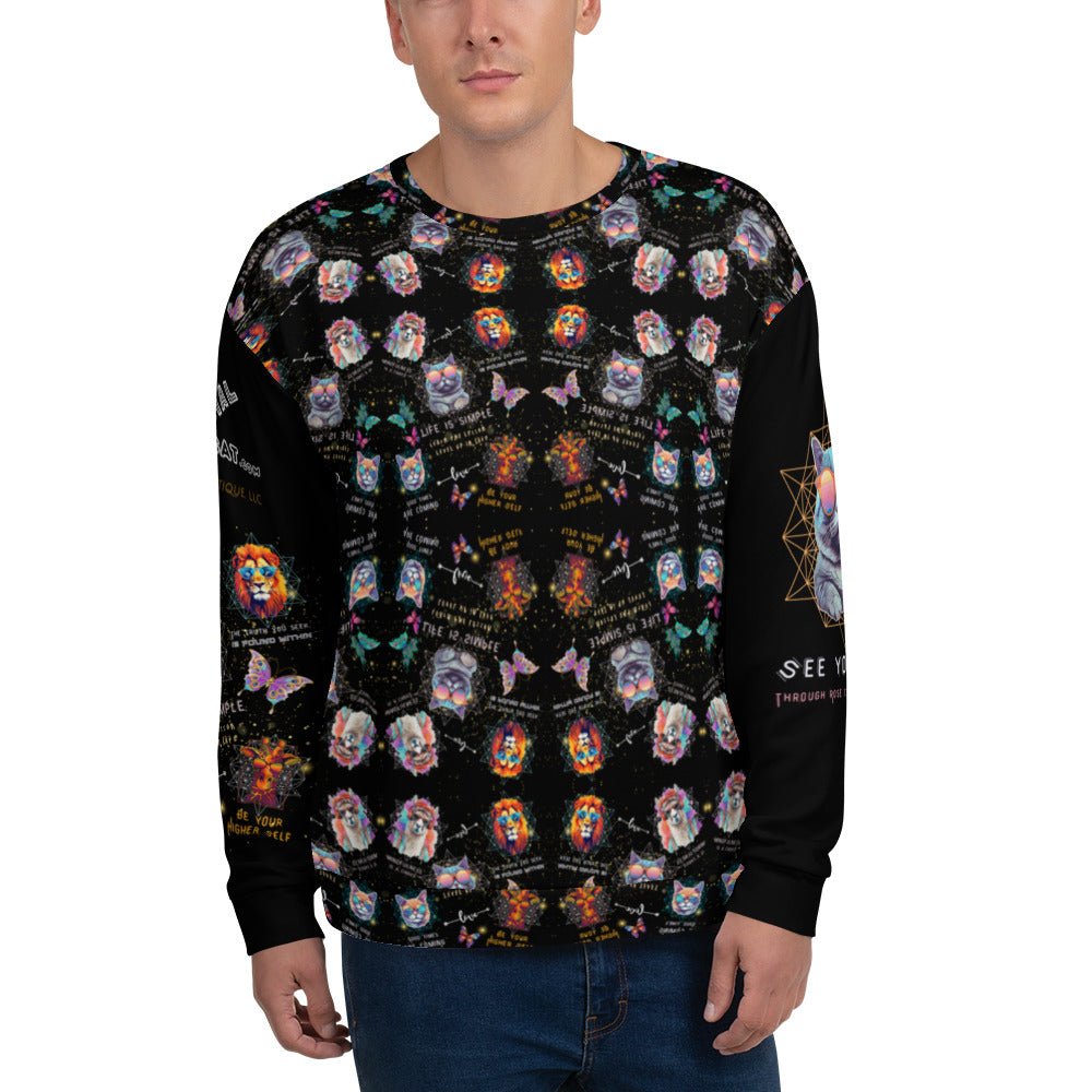 Rose Colored Glasses All Over Print Unisex Sweatshirt - My Social Cat Bonafide Boutique LLCRose Colored Glasses All Over Print Unisex SweatshirtSweatshirtMy Social Cat Bonafide Boutique LLCXScatglasses