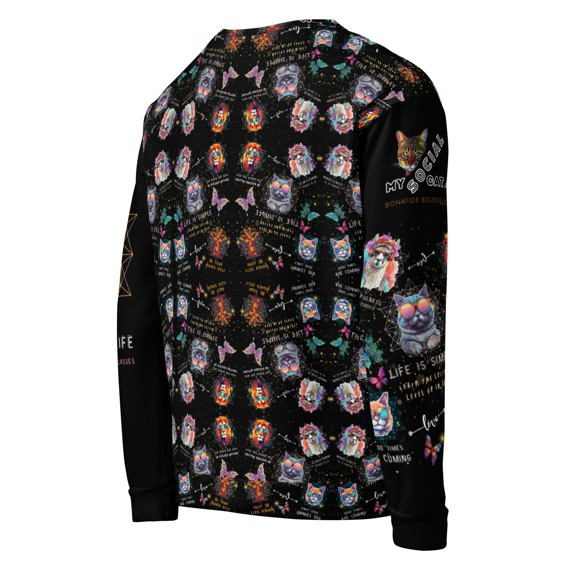 Rose Colored Glasses All Over Print Unisex Sweatshirt - My Social Cat Bonafide Boutique LLCRose Colored Glasses All Over Print Unisex SweatshirtSweatshirtMy Social Cat Bonafide Boutique LLCXScatglasses