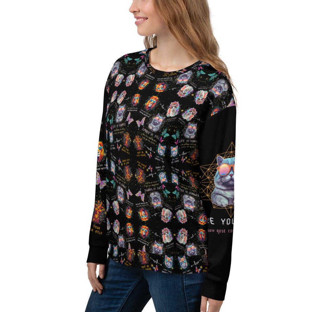 Rose Colored Glasses All Over Print Unisex Sweatshirt - My Social Cat Bonafide Boutique LLCRose Colored Glasses All Over Print Unisex SweatshirtSweatshirtMy Social Cat Bonafide Boutique LLCXScatglasses
