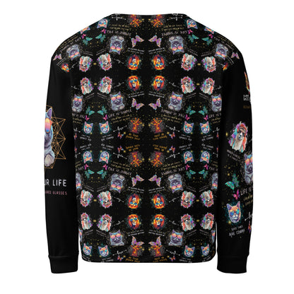 Rose Colored Glasses All Over Print Unisex Sweatshirt - My Social Cat Bonafide Boutique LLCRose Colored Glasses All Over Print Unisex SweatshirtSweatshirtMy Social Cat Bonafide Boutique LLCXScatglasses