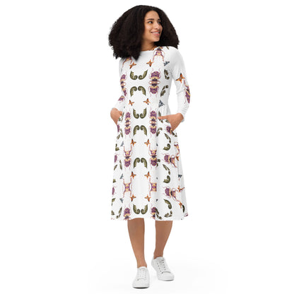 Scarab Beetle All - Over Print Long Sleeve midi Dress - My Social Cat Bonafide Boutique LLCScarab Beetle All - Over Print Long Sleeve midi DressDressMy Social Cat Bonafide Boutique LLC2XSallbeetle