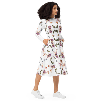 Scarab Beetle All - Over Print Long Sleeve midi Dress - My Social Cat Bonafide Boutique LLCScarab Beetle All - Over Print Long Sleeve midi DressDressMy Social Cat Bonafide Boutique LLC2XSallbeetle