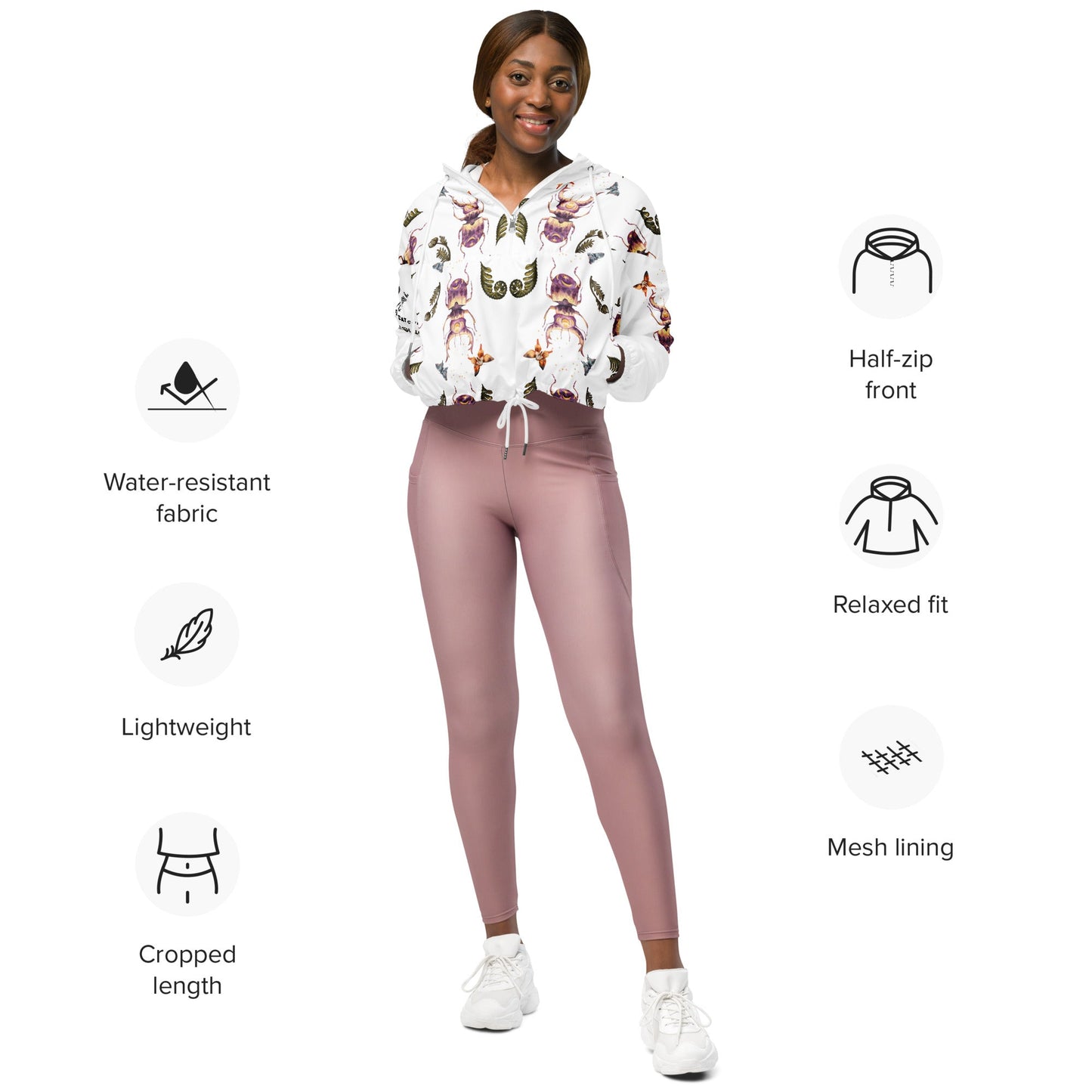 Scarab Beetle Women’s Cropped Windbreaker - My Social Cat Bonafide Boutique LLCScarab Beetle Women’s Cropped WindbreakerWindbreakerMy Social Cat Bonafide Boutique LLCXSallbreaker