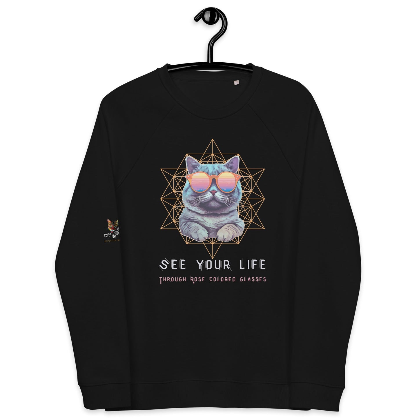 See Your Life Plush Organic Sweatshirt - My Social Cat Bonafide Boutique LLCSee Your Life Plush Organic SweatshirtSweatshirtMy Social Cat Bonafide Boutique LLCBlackXSglasseslife