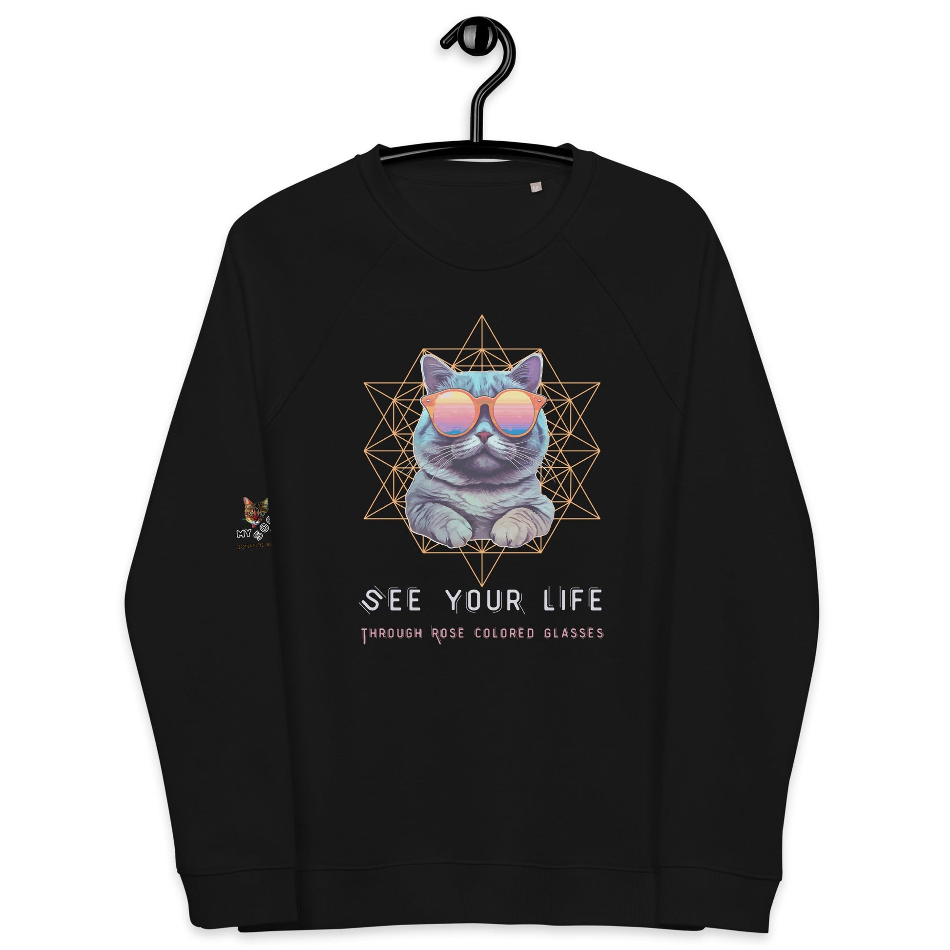 See Your Life Plush Organic Sweatshirt - My Social Cat Bonafide Boutique LLCSee Your Life Plush Organic SweatshirtSweatshirtMy Social Cat Bonafide Boutique LLCBlackXSglasseslife
