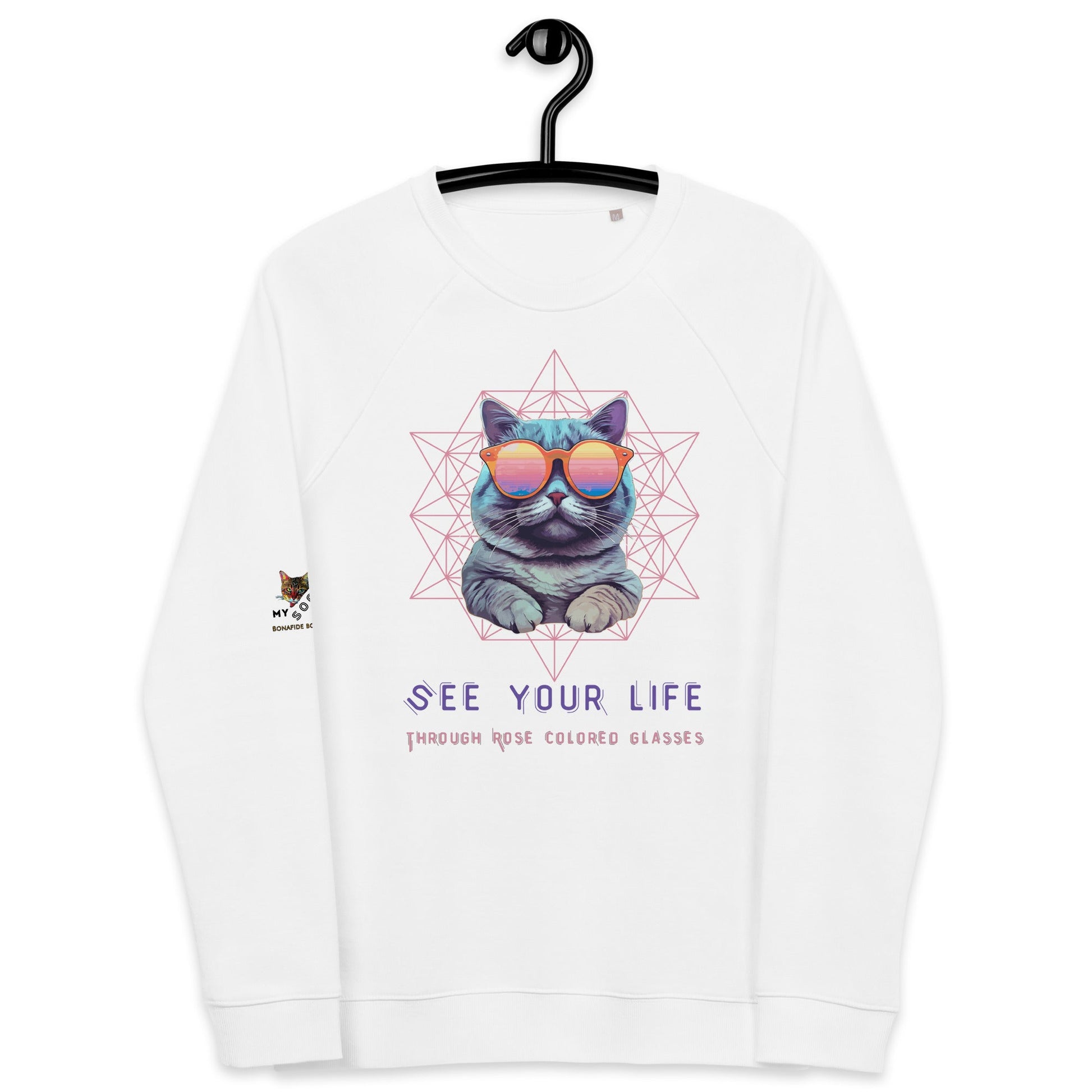 See Your Life Plush Organic Sweatshirt - My Social Cat Bonafide Boutique LLCSee Your Life Plush Organic SweatshirtSweatshirtMy Social Cat Bonafide Boutique LLCWhiteXSglasseslife