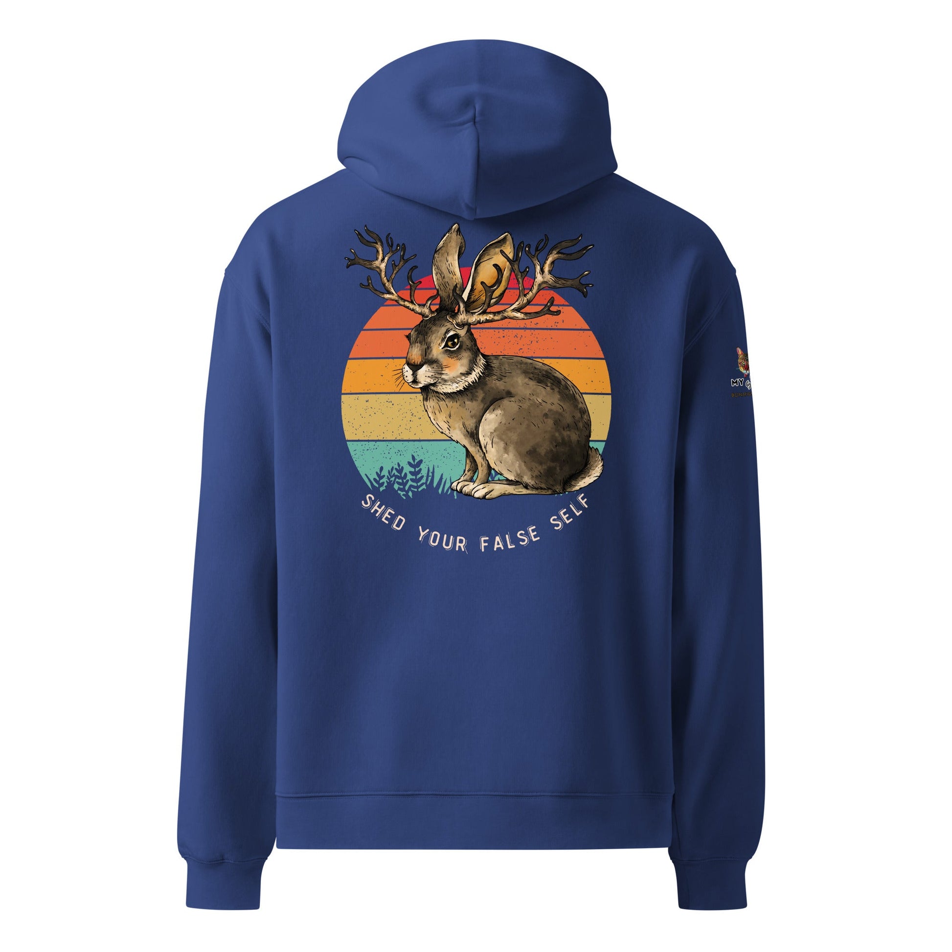 Shed Your False Self Unisex Plush Hoodie - My Social Cat Bonafide Boutique LLCShed Your False Self Unisex Plush HoodieHooded sweatshirtMy Social Cat Bonafide Boutique LLCCobaltSbunnyfalse