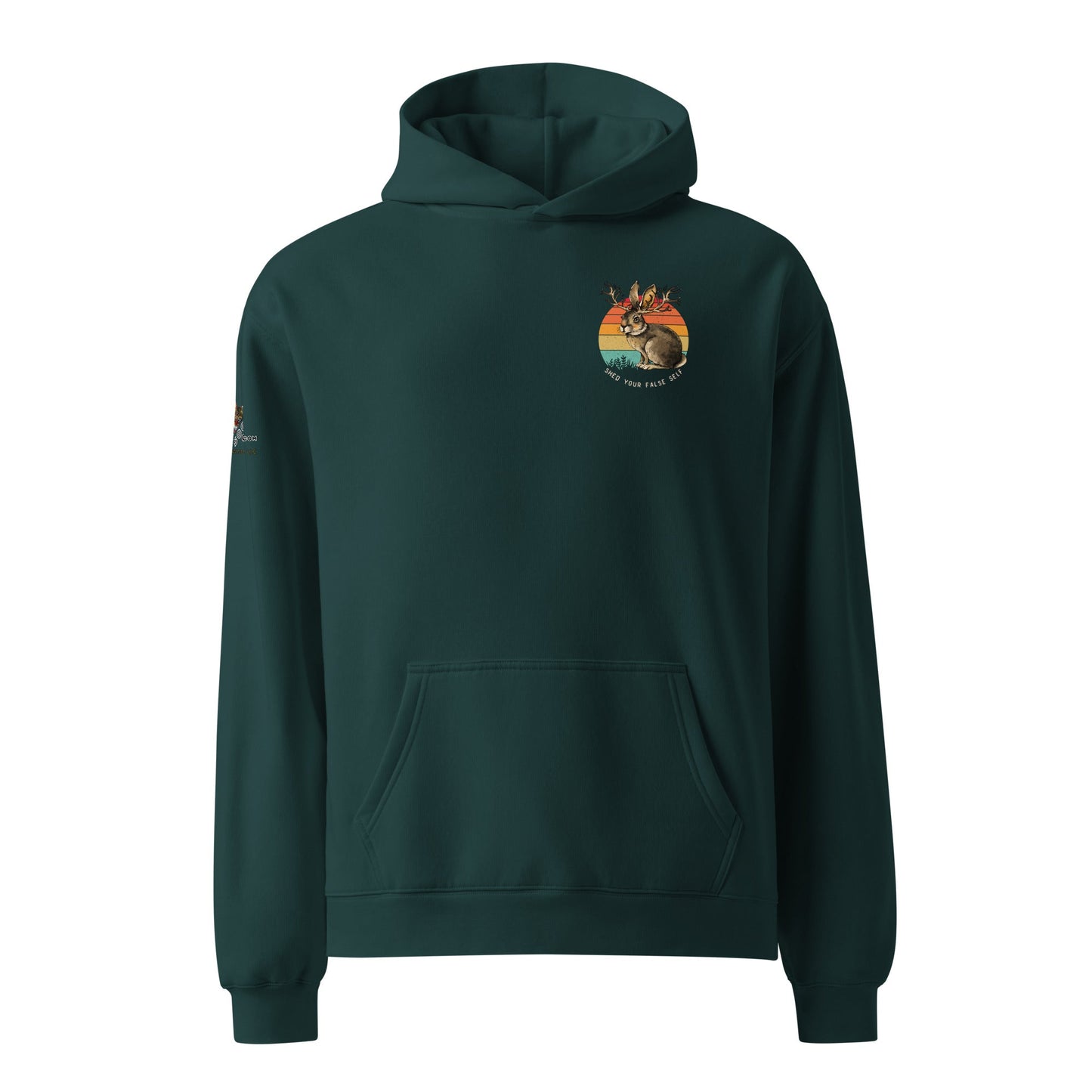 Shed Your False Self Unisex Plush Hoodie - My Social Cat Bonafide Boutique LLCShed Your False Self Unisex Plush HoodieHooded sweatshirtMy Social Cat Bonafide Boutique LLCPine GreenSbunnyfalse