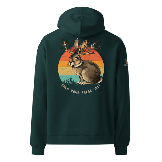 Shed Your False Self Unisex Plush Hoodie - My Social Cat Bonafide Boutique LLCShed Your False Self Unisex Plush HoodieHooded sweatshirtMy Social Cat Bonafide Boutique LLCPine GreenSbunnyfalse