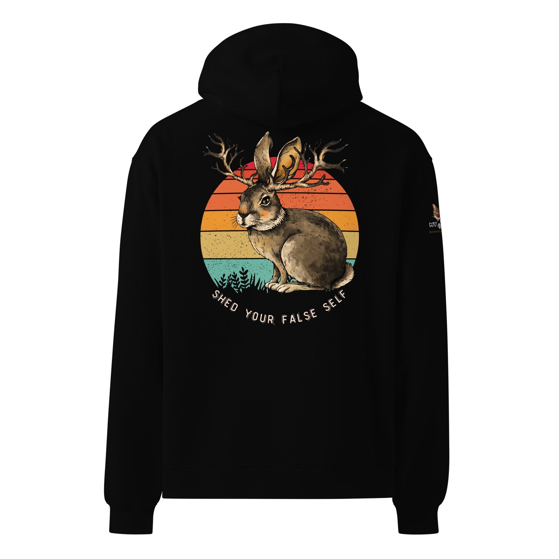 Shed Your False Self Unisex Plush Hoodie - My Social Cat Bonafide Boutique LLCShed Your False Self Unisex Plush HoodieHooded sweatshirtMy Social Cat Bonafide Boutique LLCBlackSbunnyfalse