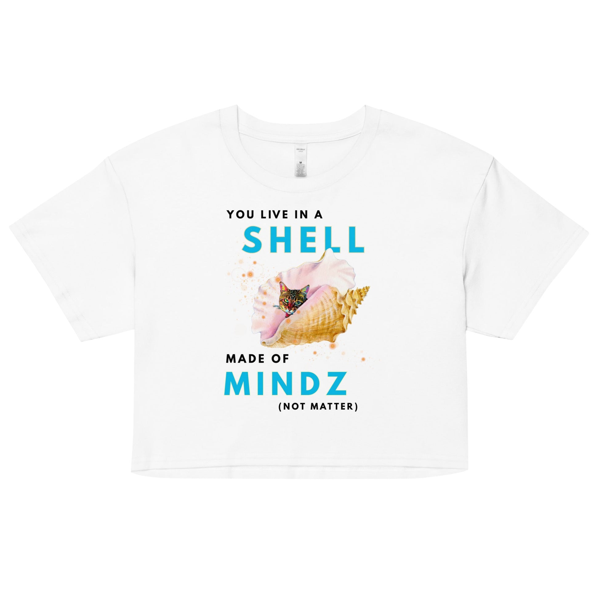 Shell Women’s Crop Top - My Social Cat Bonafide Boutique LLCShell Women’s Crop Topcrop topMy Social Cat Bonafide Boutique LLCWhiteXScropmind