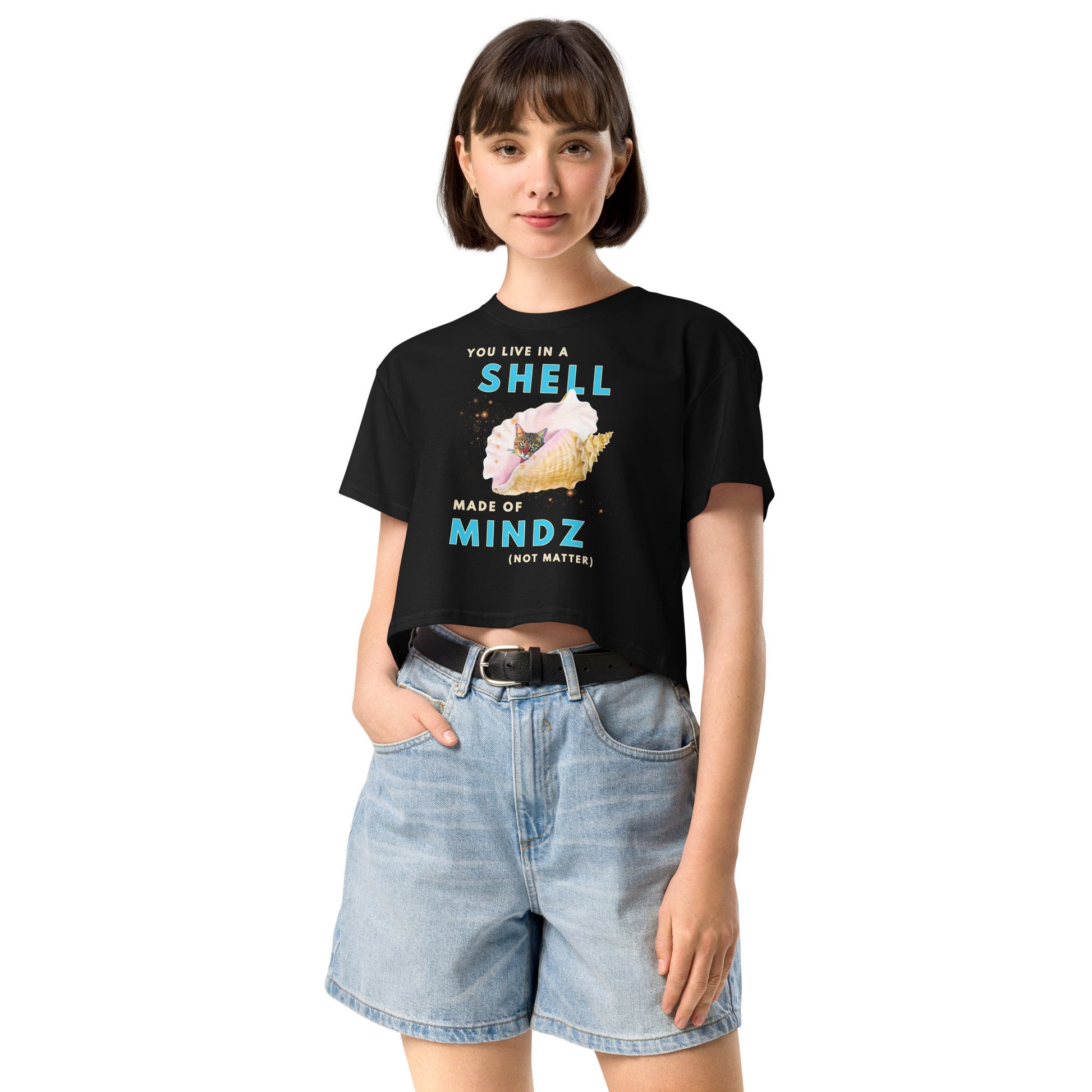 Shell Women’s Crop Top - My Social Cat Bonafide Boutique LLCShell Women’s Crop Topcrop topMy Social Cat Bonafide Boutique LLCXScropmind