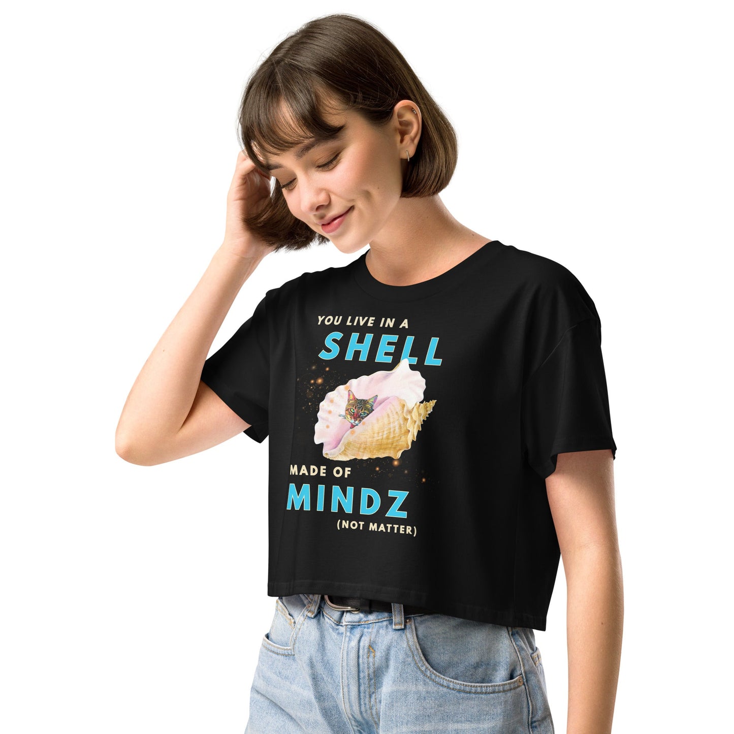 Shell Women’s Crop Top - My Social Cat Bonafide Boutique LLCShell Women’s Crop Topcrop topMy Social Cat Bonafide Boutique LLCXScropmind