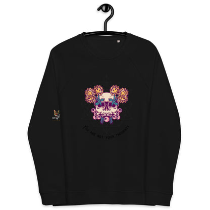 Skull Flowers Thoughts Plush Organic Sweatshirt - My Social Cat Bonafide Boutique LLCSkull Flowers Thoughts Plush Organic SweatshirtSweatshirtMy Social Cat Bonafide Boutique LLCBlackXSplushpremium