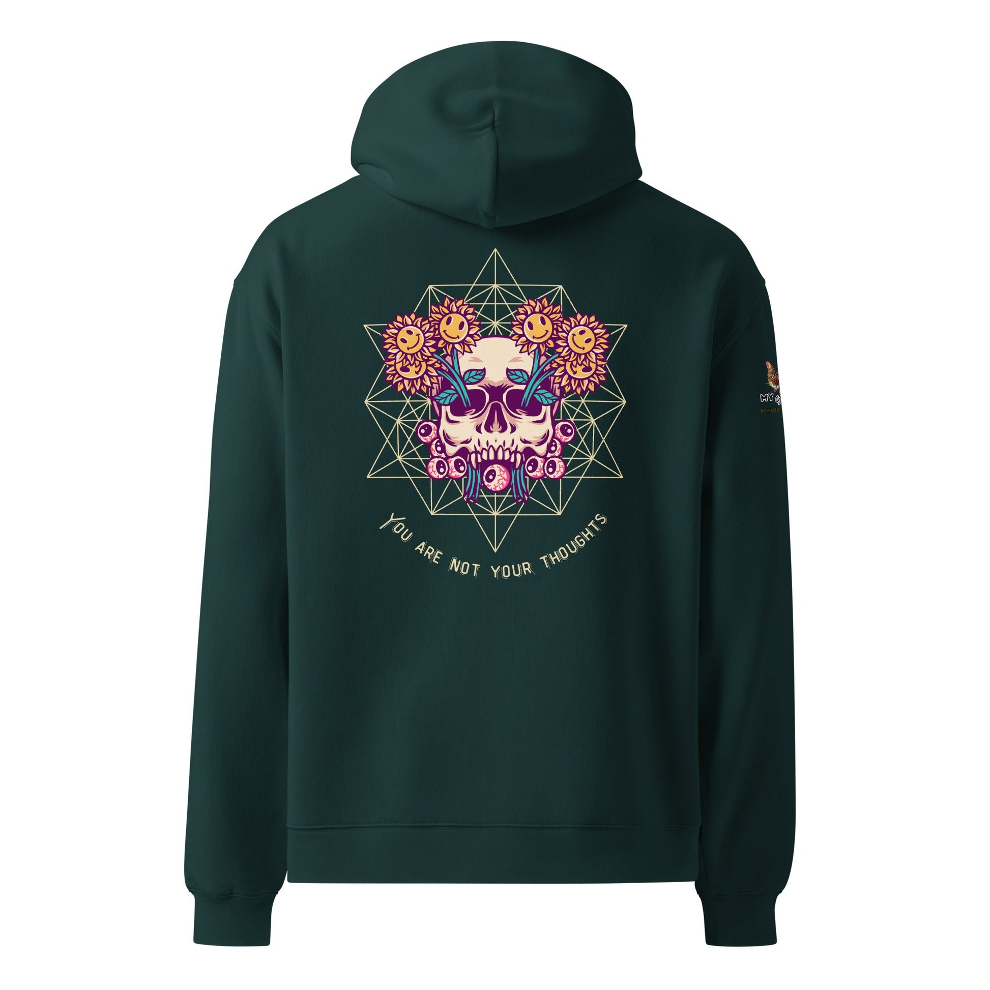 Skull Flowers Unisex Oversized Hoodie - My Social Cat Bonafide Boutique LLCSkull Flowers Unisex Oversized HoodieHooded sweatshirtMy Social Cat Bonafide Boutique LLCPine GreenSflowershoodie