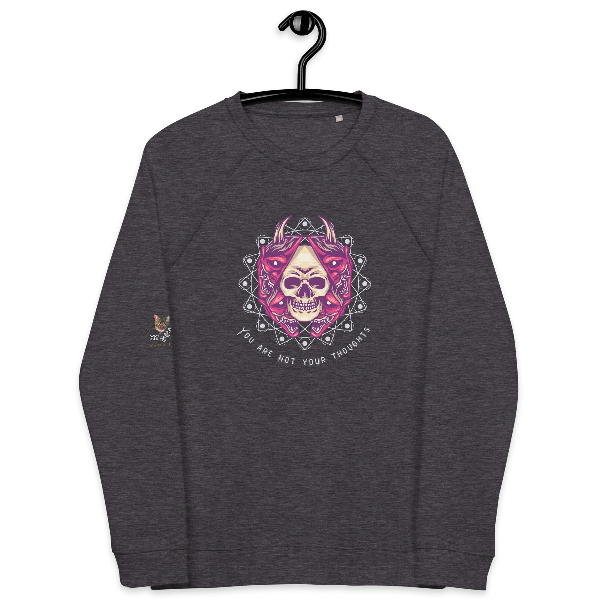 Skull Thoughts Plush Organic Sweatshirt - My Social Cat Bonafide Boutique LLCSkull Thoughts Plush Organic SweatshirtSweatshirtMy Social Cat Bonafide Boutique LLCCharcoal MelangeXSplushpremium