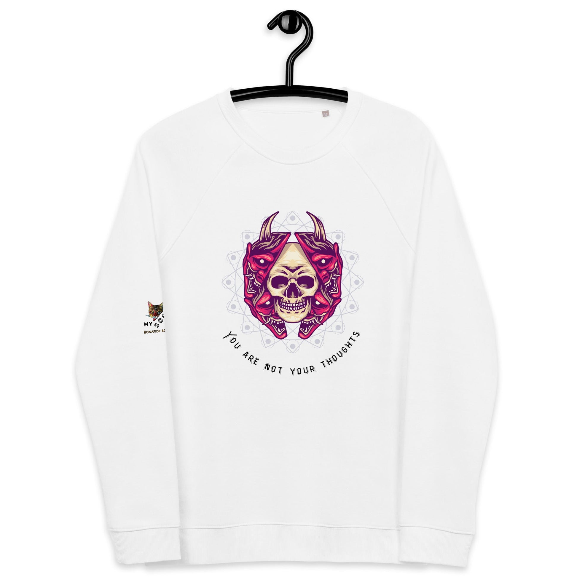 Skull Thoughts Plush Organic Sweatshirt - My Social Cat Bonafide Boutique LLCSkull Thoughts Plush Organic SweatshirtSweatshirtMy Social Cat Bonafide Boutique LLCWhiteXSplushpremium